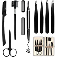 Pinzas Depilar HOCOSY 8 Piezas Kit de Cejas con Tijeras para Cejas- Lapiz Cejas- Pinzas de Depilar- Navaja- Peine para…
